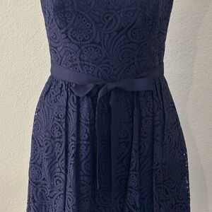 Trina Turk Elegant Strapless Navy Lace Dress, Sz 4